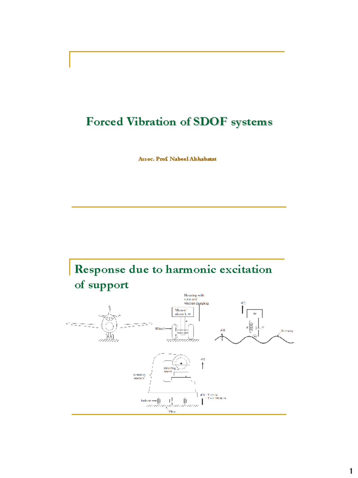 Forced Vibration Of SDOF Systems Part 2 - Forced Vibration Of SDOF ...