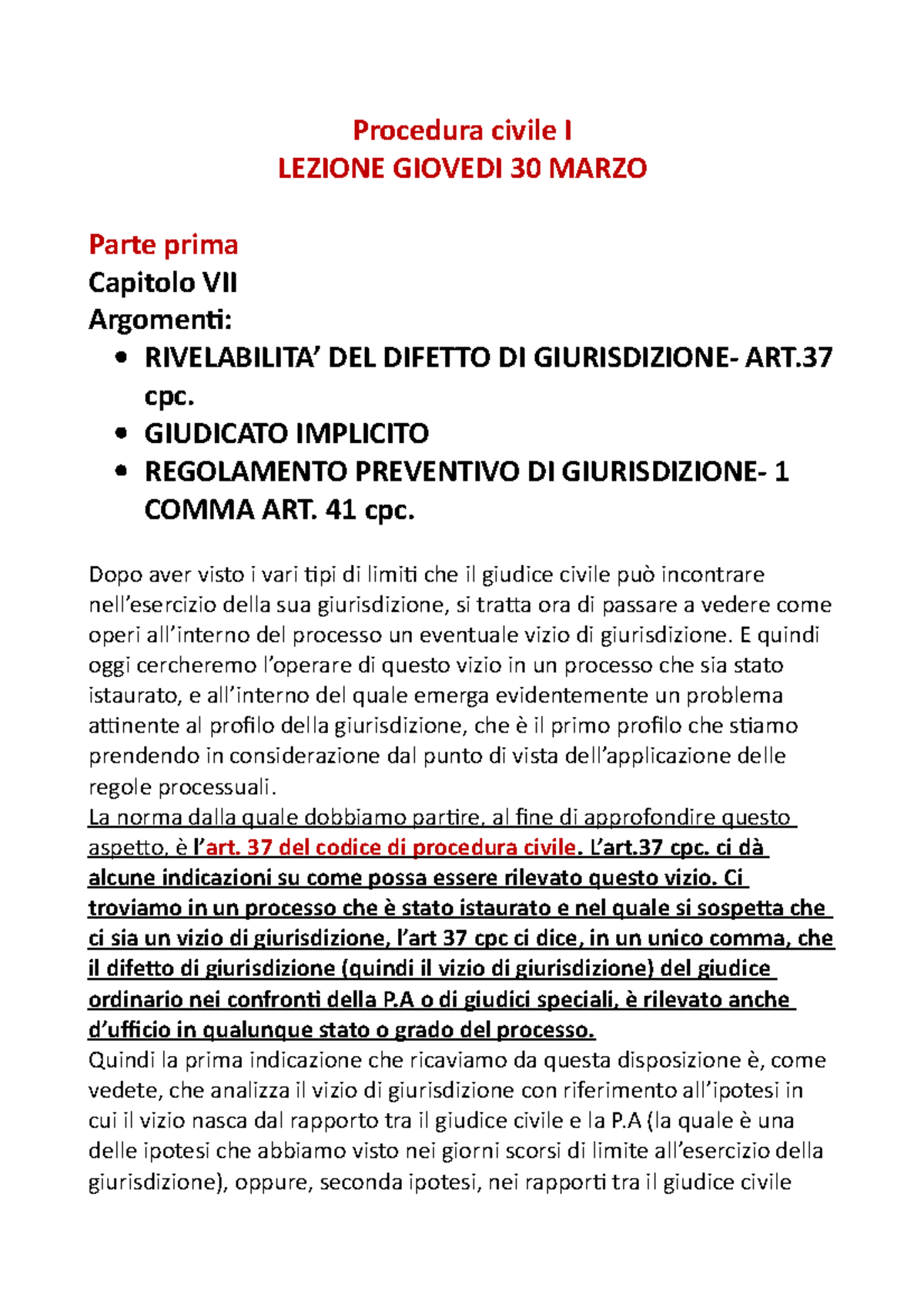 Difetto Di Giurisdizione - Procedura Civile I LEZIONE GIOVEDI 30 MARZO ...