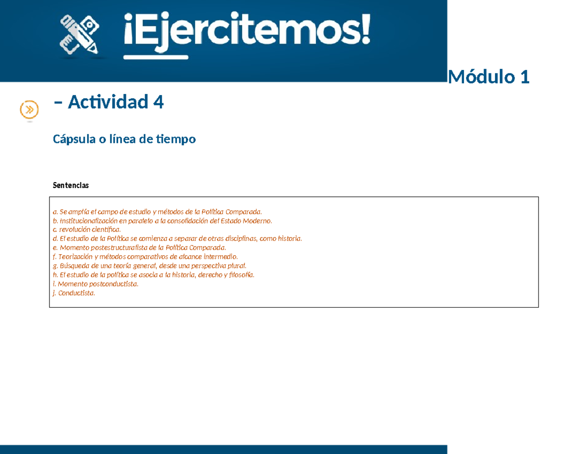 API Nº 1 Sistemas Políticos Comparados - Módulo 1 – Actividad 4 Cápsula ...