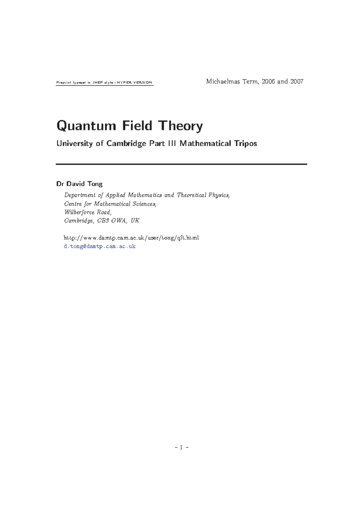 quantum-field-theory-chapter-1-michaelmas-term-2006-and-2007