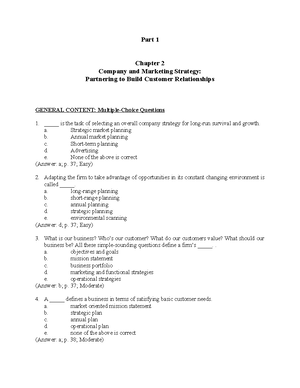 Part 1 Analyzing Marketing Environment Ch 3 MCQS - Part 1 CHAPTER 4 THE ...