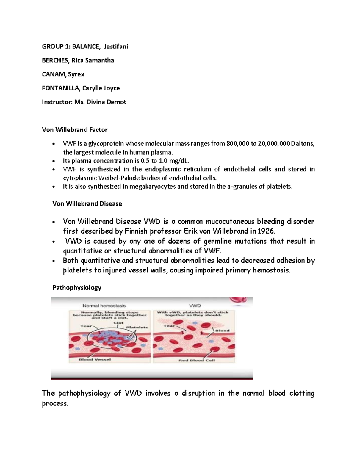VWF - Von Willebrand factor is a blood glycoprotein involved in ...