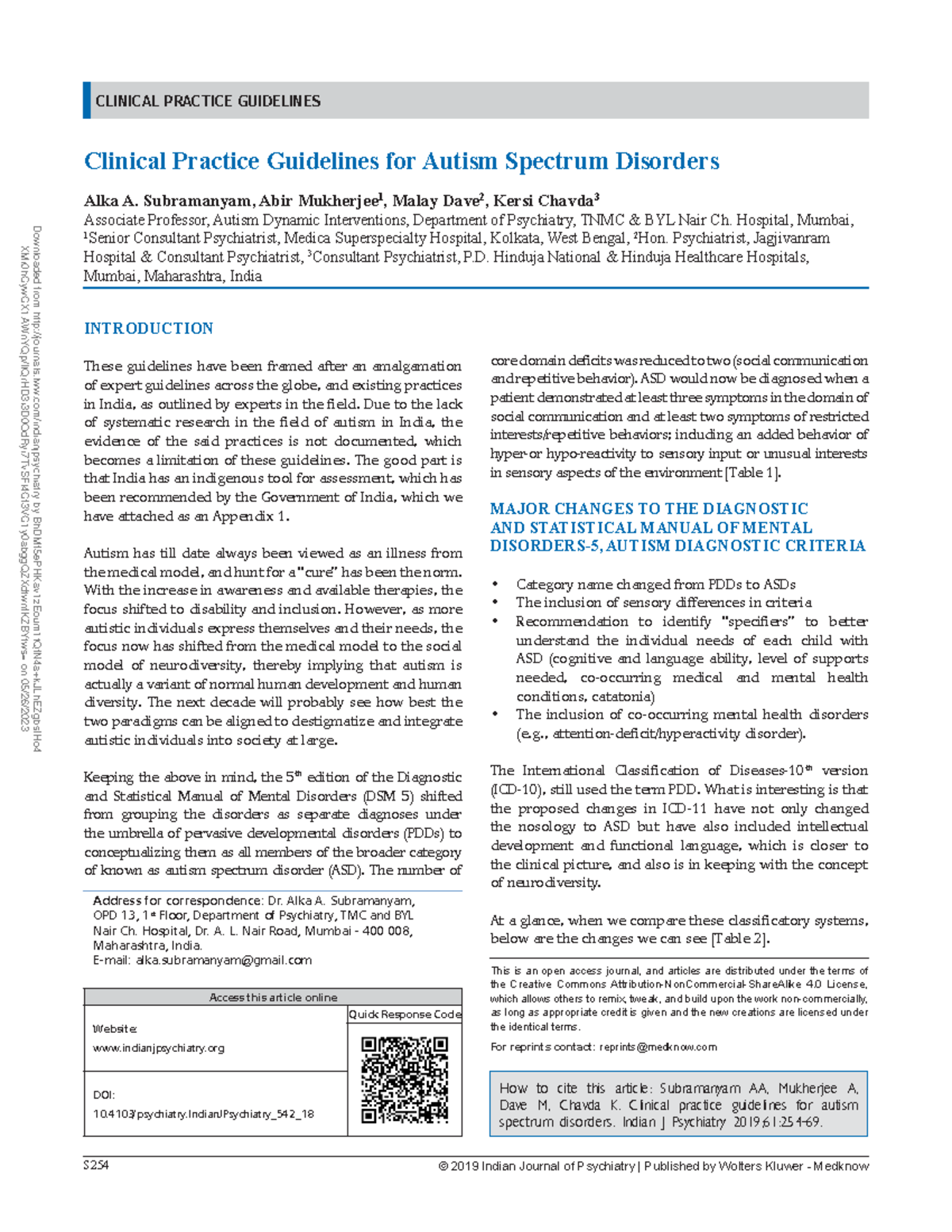 Clinical Practice Guidelines for Autism Spectrum 1 230926 122838 - S254 ...