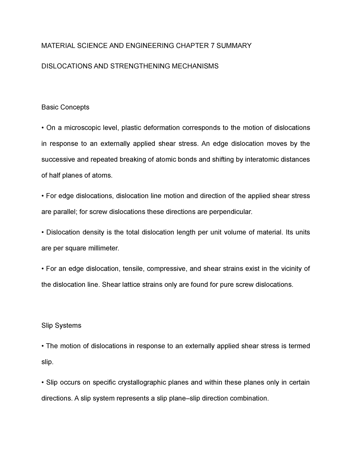 Dislocations And Strengthening Mechanisms - MATERIAL SCIENCE AND ...