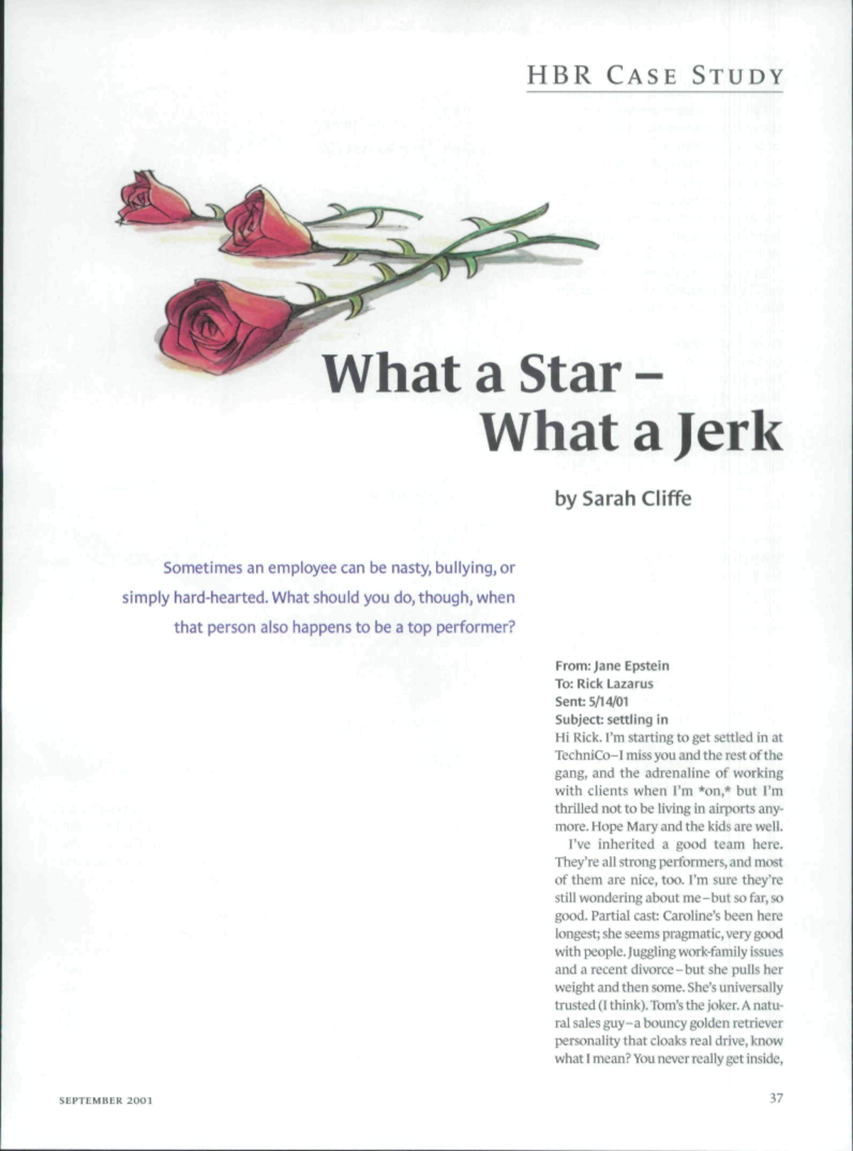 what a star what a jerk case study summary