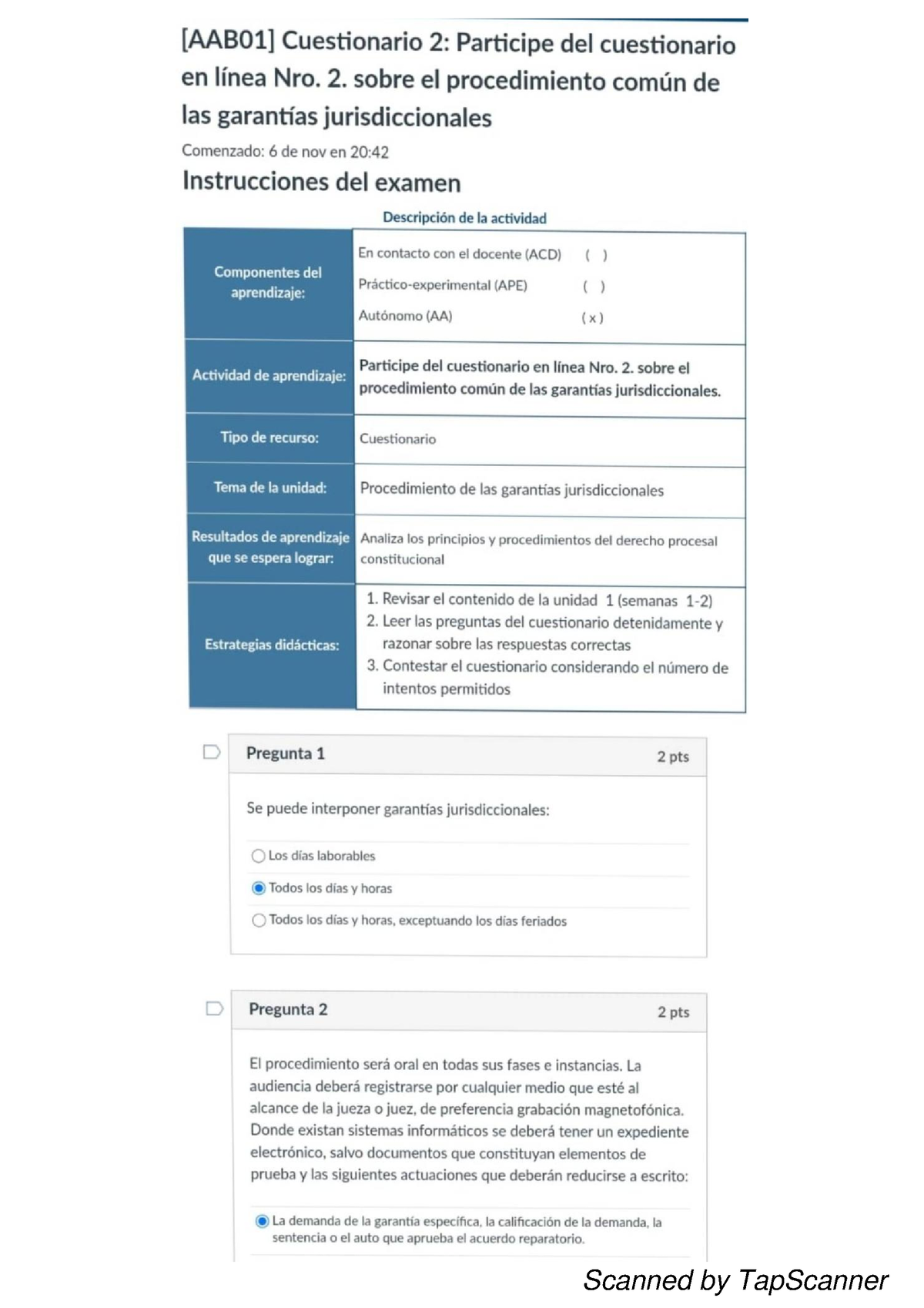 [AAB01] Cuestionario 2 Participe Del Cuestionario En Línea Nro. 2 ...