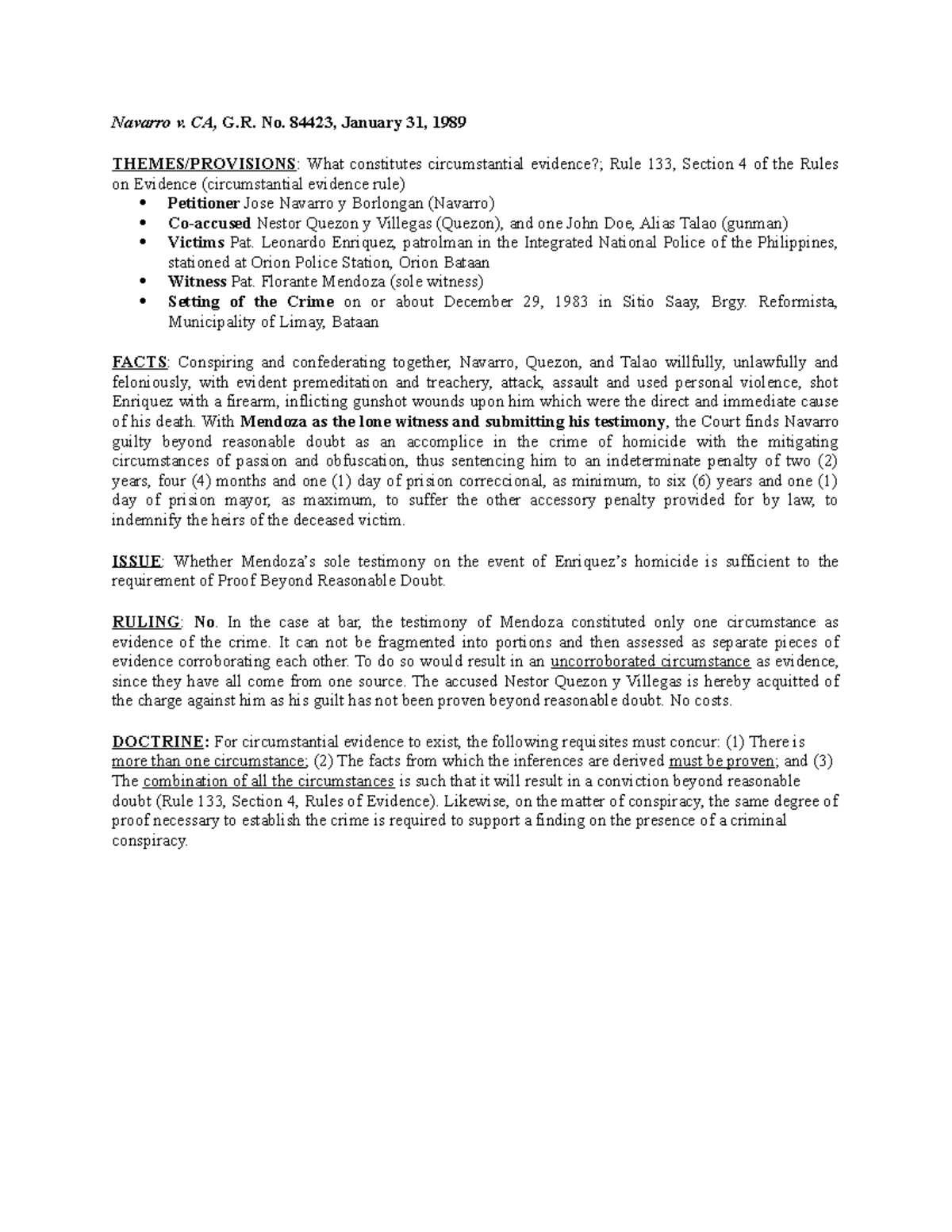 Navarro v. CA, G.R. No. 84423 - Navarro v. CA, G. No. 84423, January 31 ...