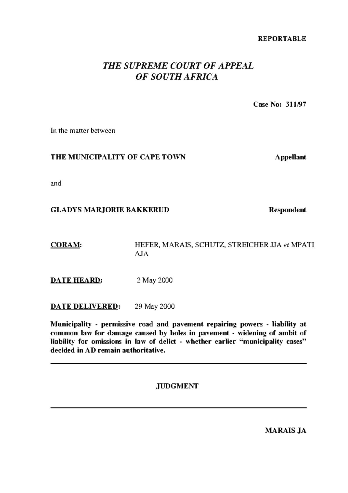 cape-town-municipality-v-bakkerud-full-citation-reportable-the
