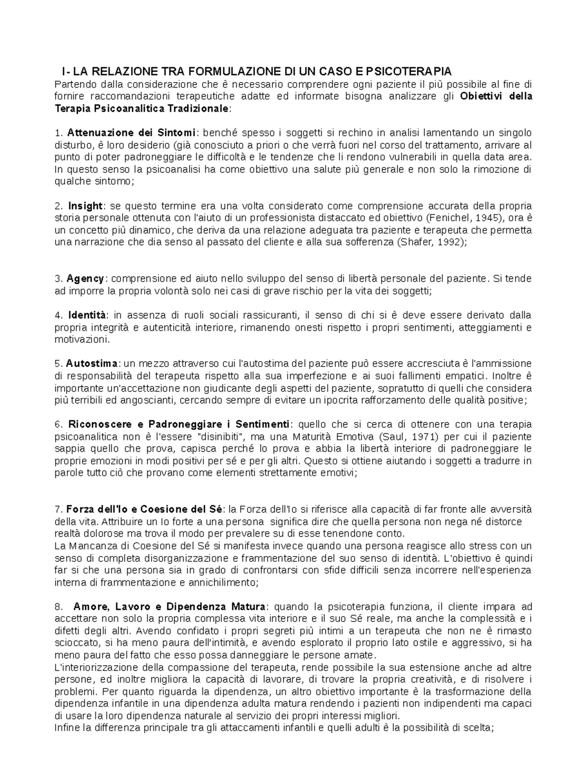 1. LA Relazione TRA Formulazione DI UN CASO E Psicoterapia (1) Copia Psicologia dinamica 1. LA Relazione TRA Formulazione DI UN CASO E Psicoterapia (1) Copia Psicologia dinamica