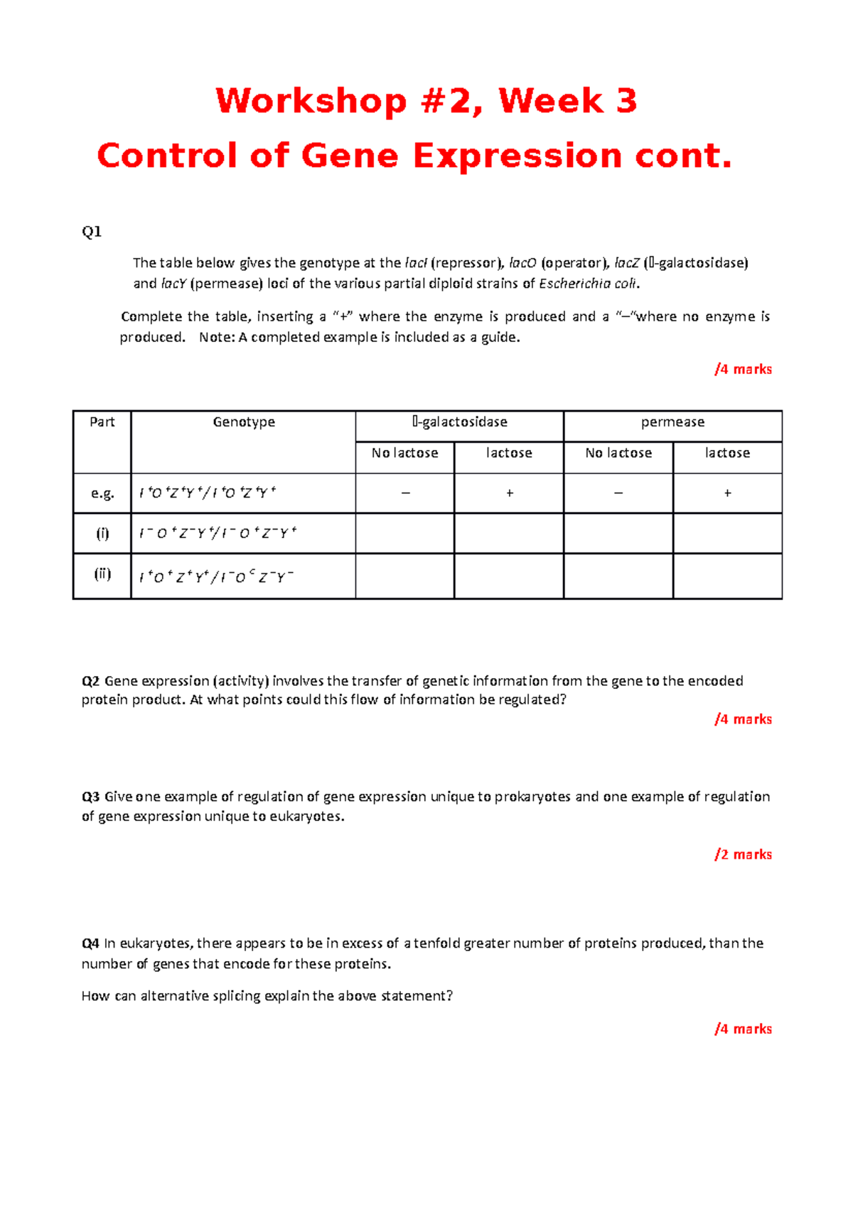 2023 Hum Per 2 Week3 Gene Regulation 2, Week 3