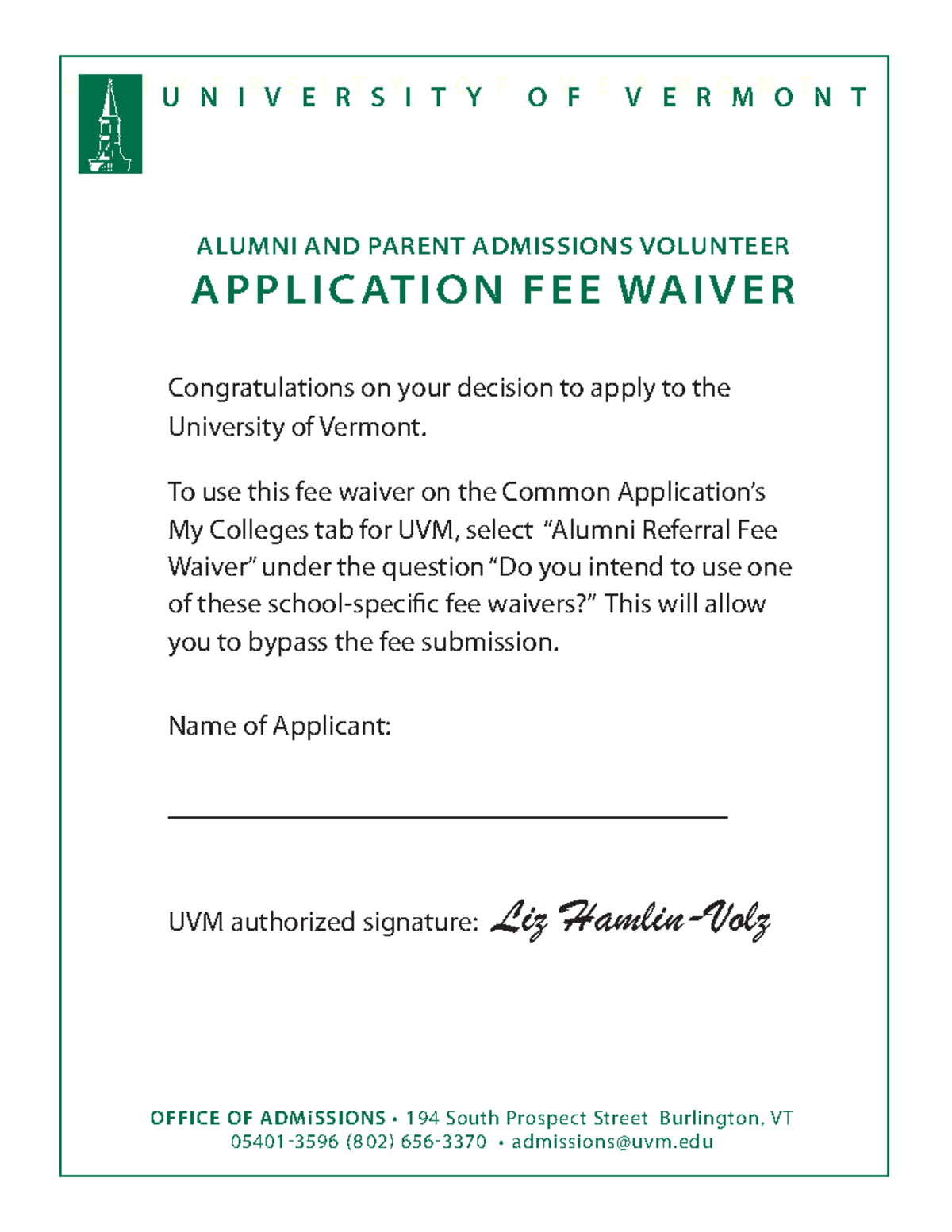 Alumni app fee waiver EDSS 208 UVM Studocu