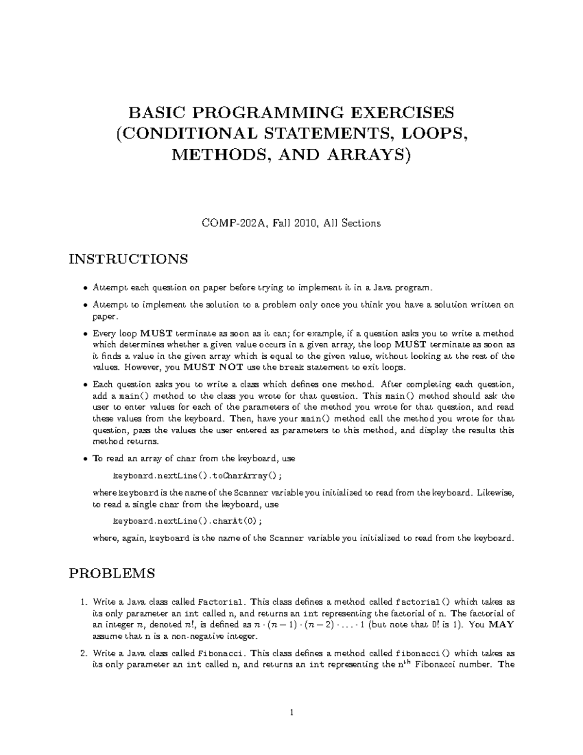 midterm-review-problems-fall10-basic-programming-exercises