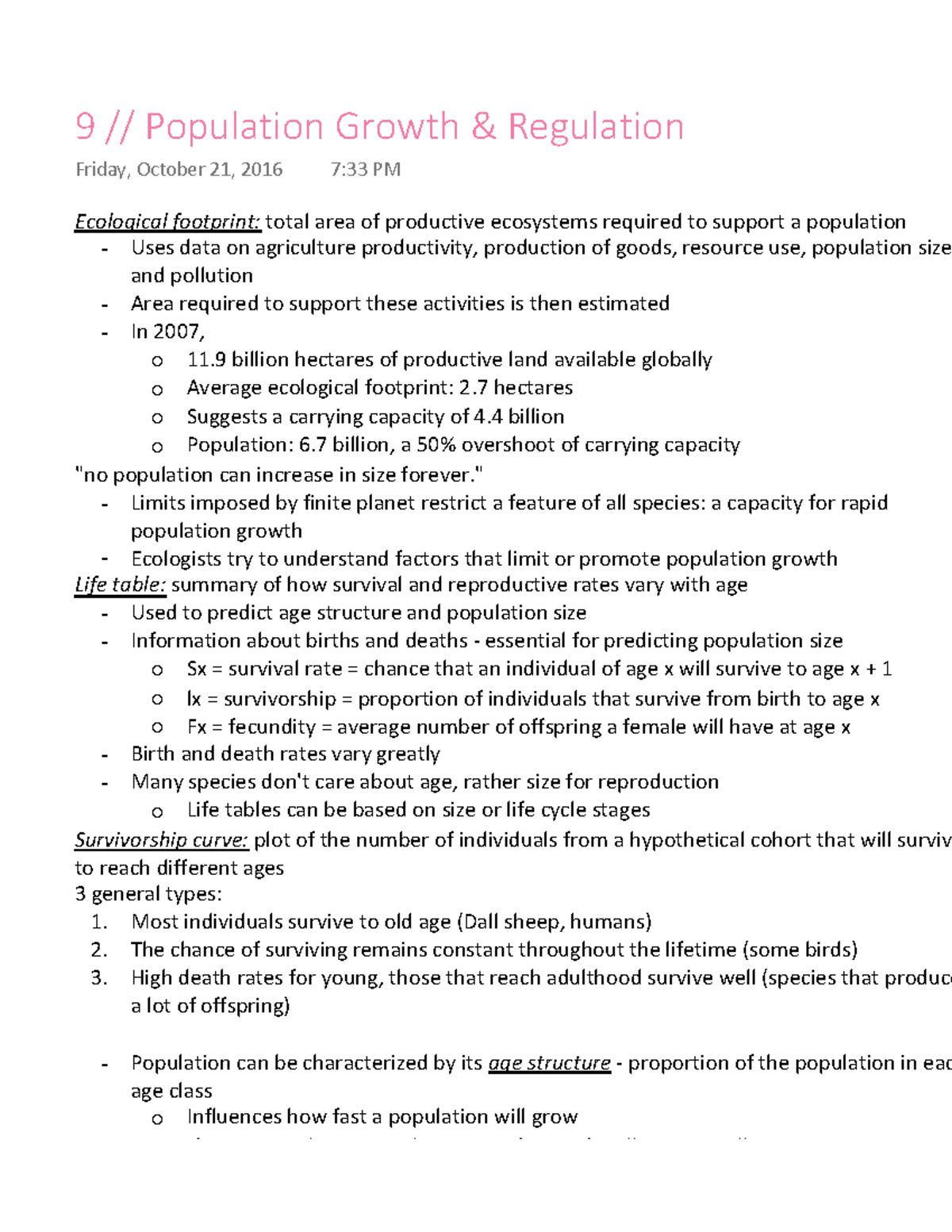 9 Population Growth & Regulation - Ecological Footprint: Total Area Of ...