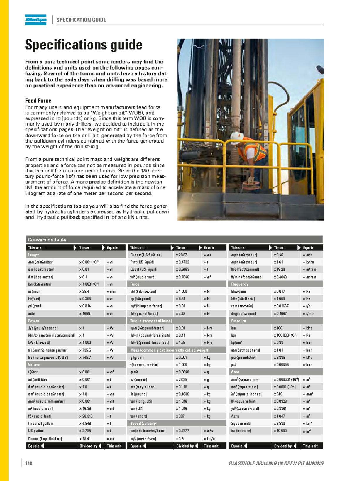 Blasthole Drilling in Open Pit Mining, Atlas Copco - SPeCiFiCaTiOn ...