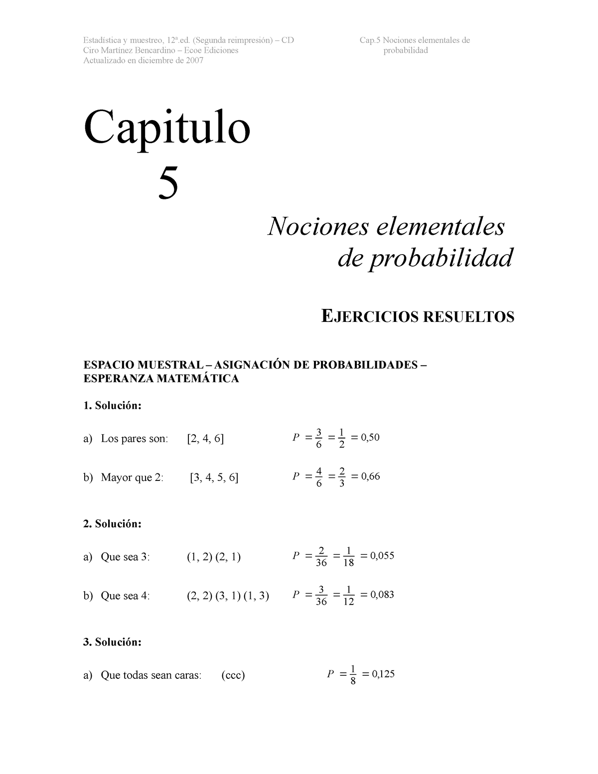 Ejercicios Resueltos Capitulo 5 Estadistica Ciro Mart nez