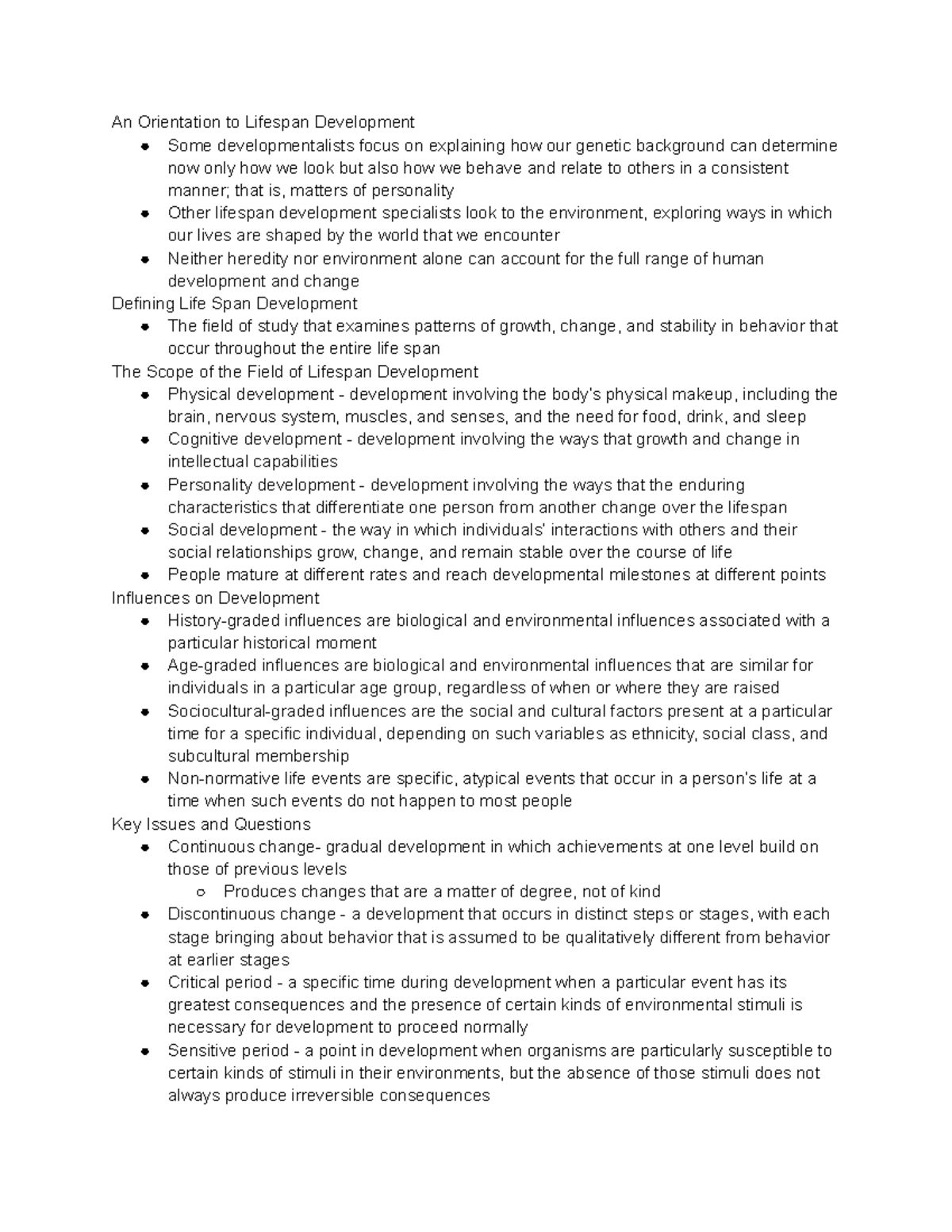 Intro To Lifespan Development - An Orientation To Lifespan Development ...