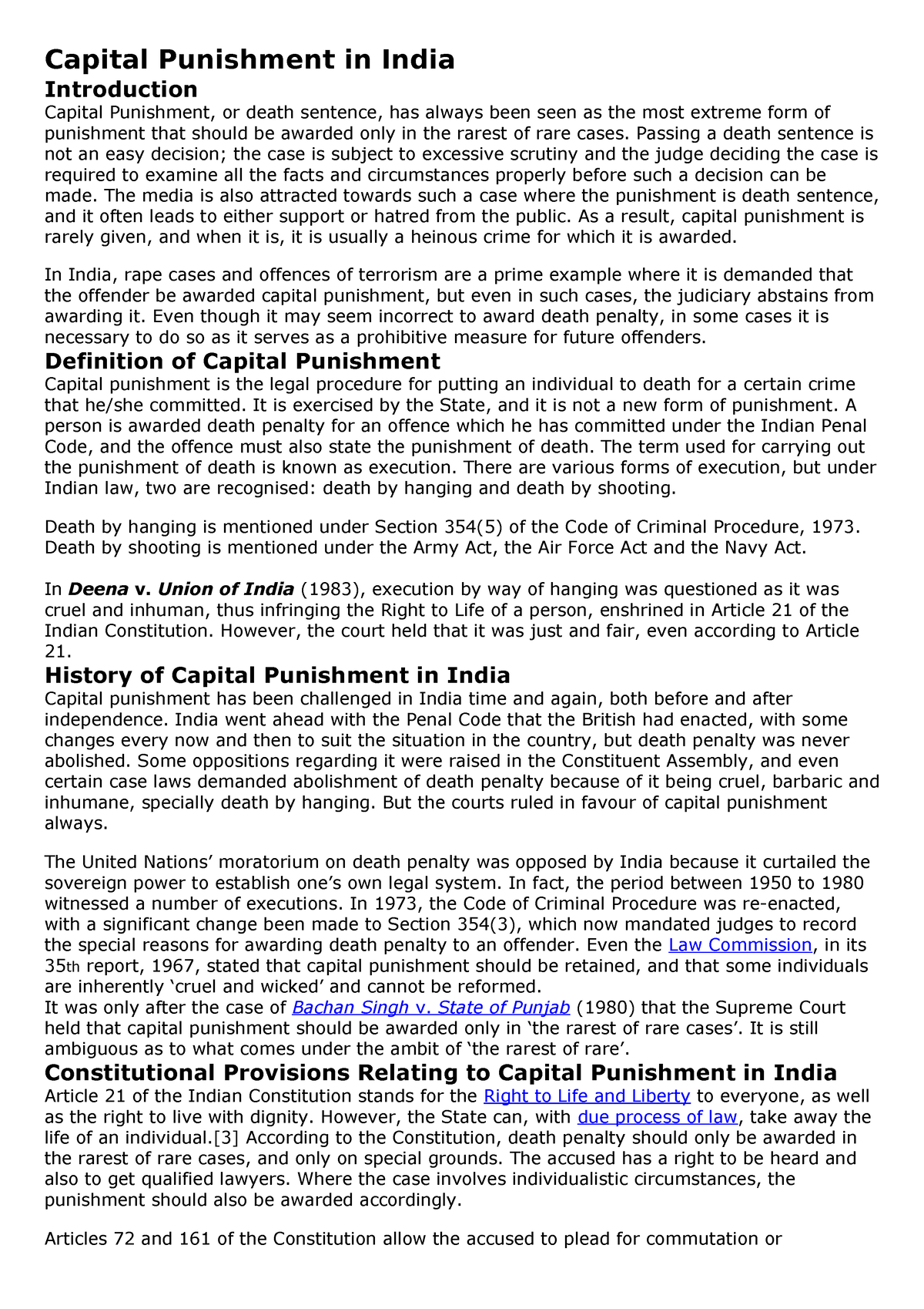 capital punishment in india research paper
