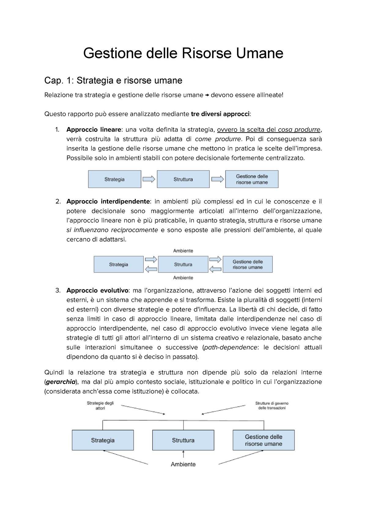 Gestione Delle Risorse Umane - 1: Strategia E Risorse Umane Relazione ...