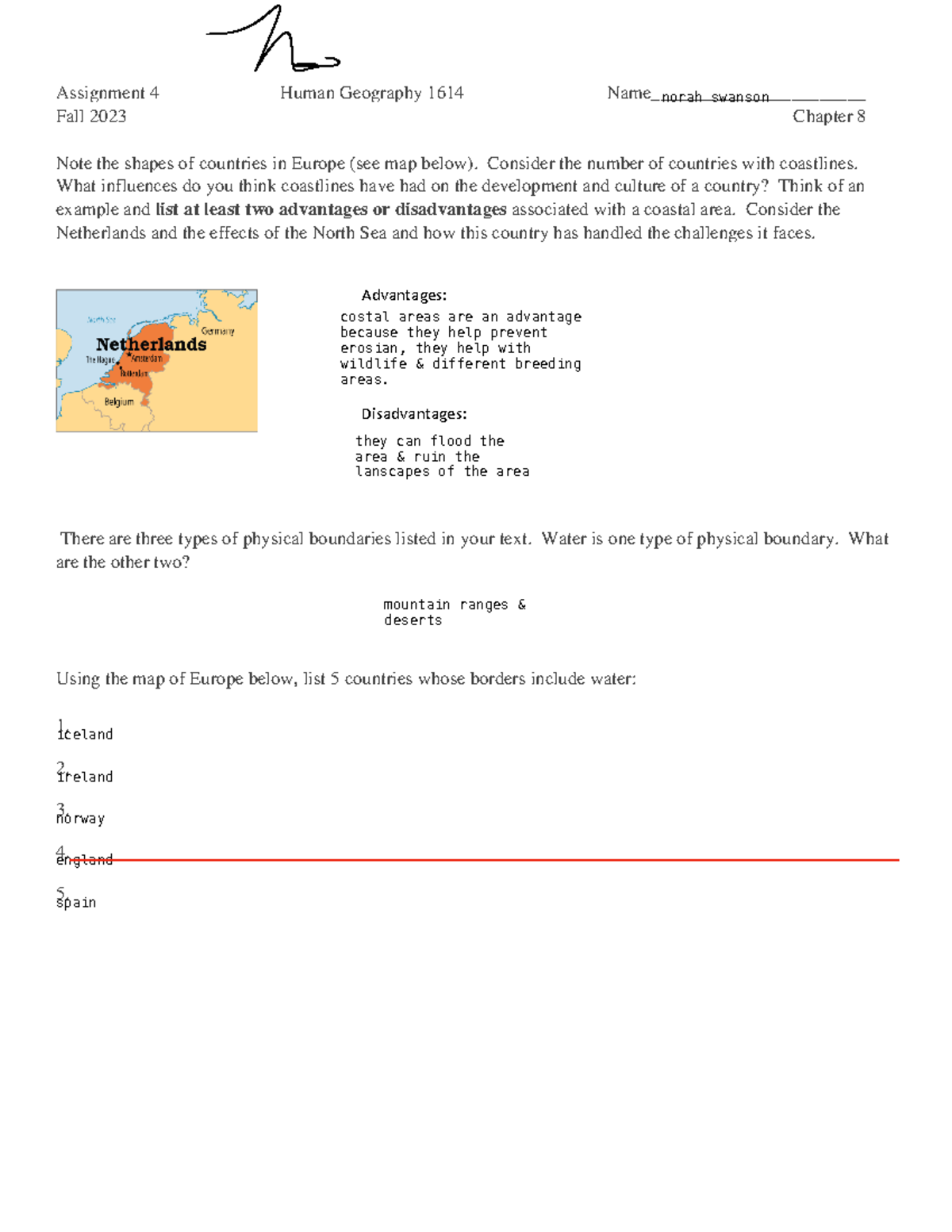 Assignment 4 CH 8 online - Assignment 4 Human Geography 1614 Name ...