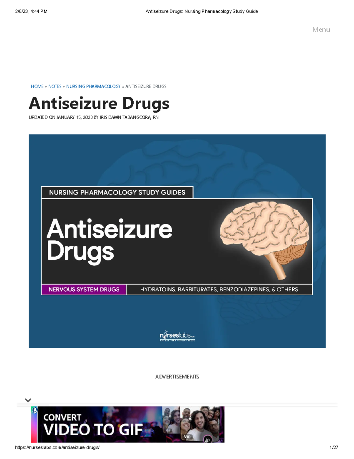 Antiseizure Drugs Nursing Pharmacology Study Guide - HOME » NOTES ...