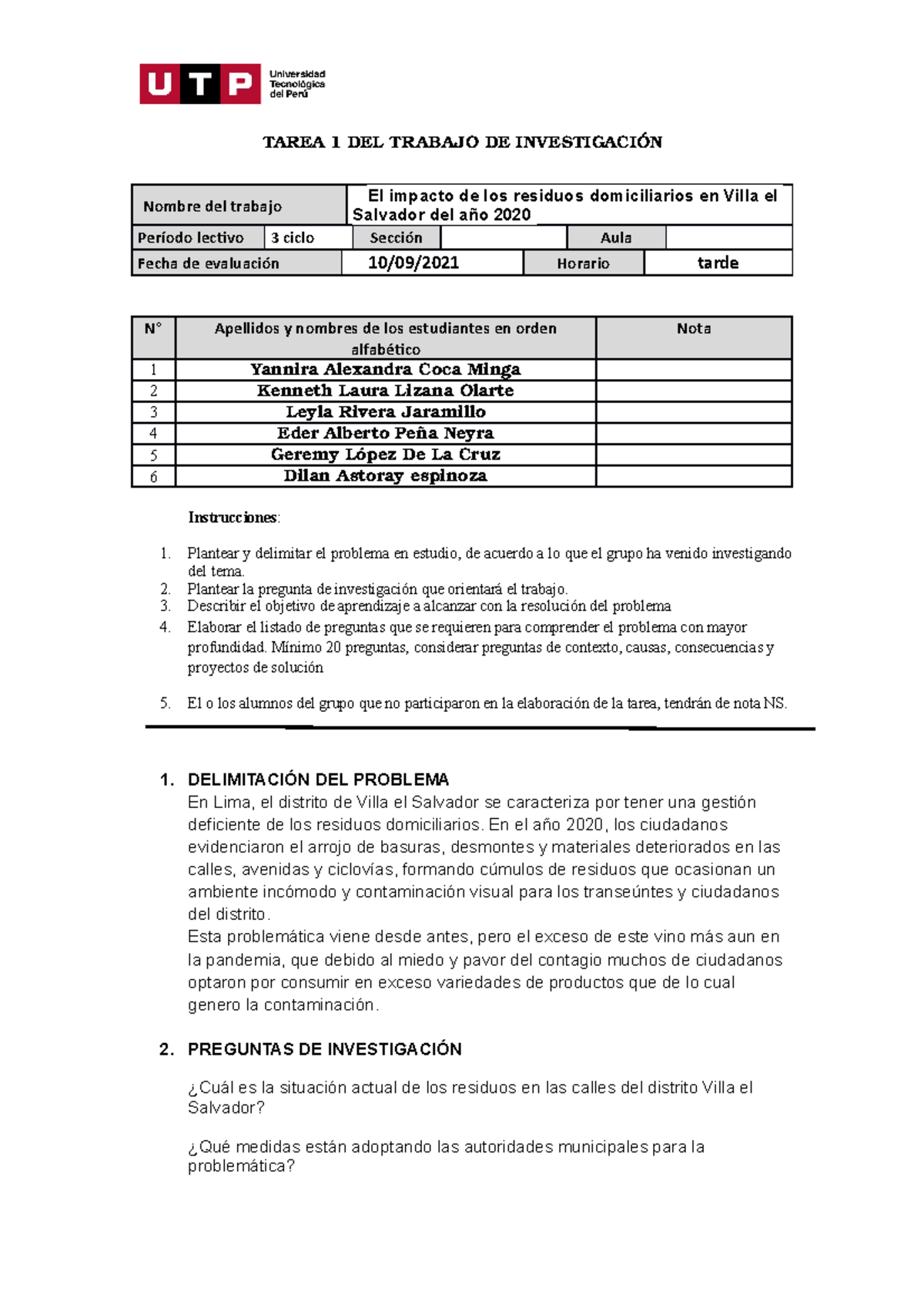 Trabajo Semana 5 - Ejercicios S5 - TAREA 1 DEL TRABAJO DE INVESTIGACIÓN ...