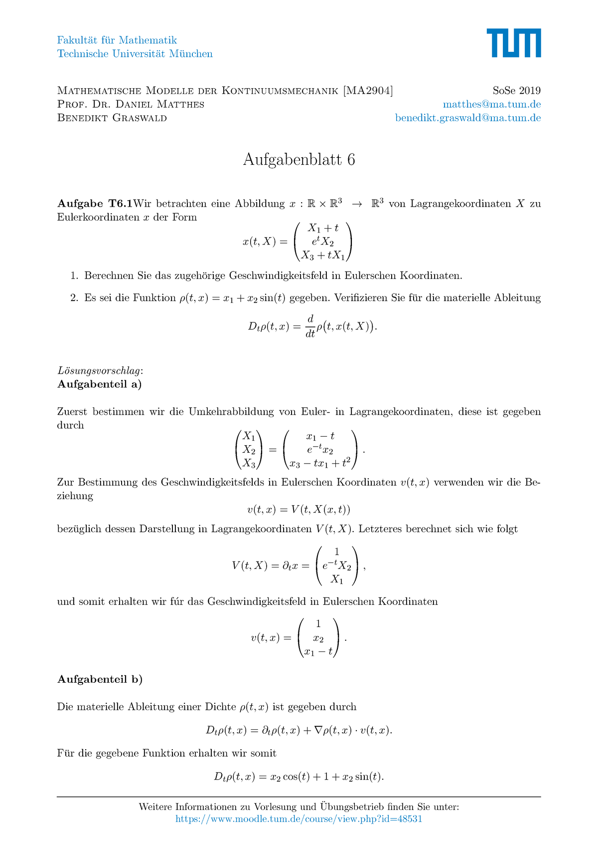 Solution 6 - Fakult ̈ At F ̈ Ur Mathematik Technische Universit ̈at ...