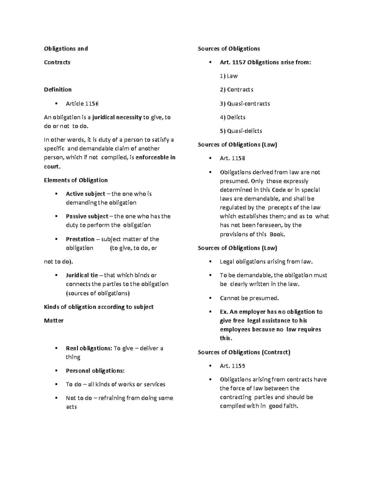 Obligations-and-Contract - Obligations and Contracts Definition Article ...