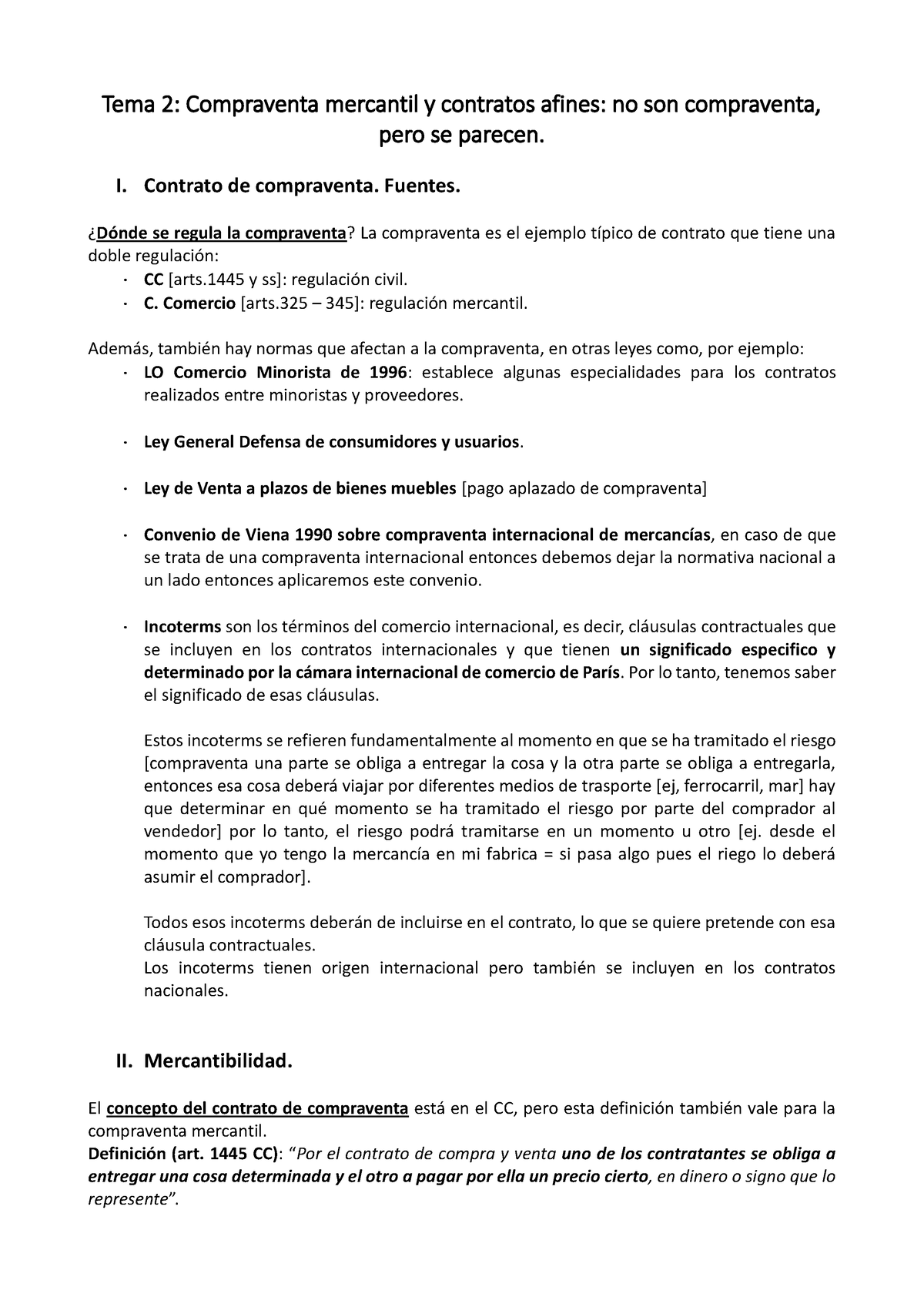 Tema 2 Apuntes Tema 2 Compraventa Mercantil Y Contratos Afines No Son Compraventa Pero 1809