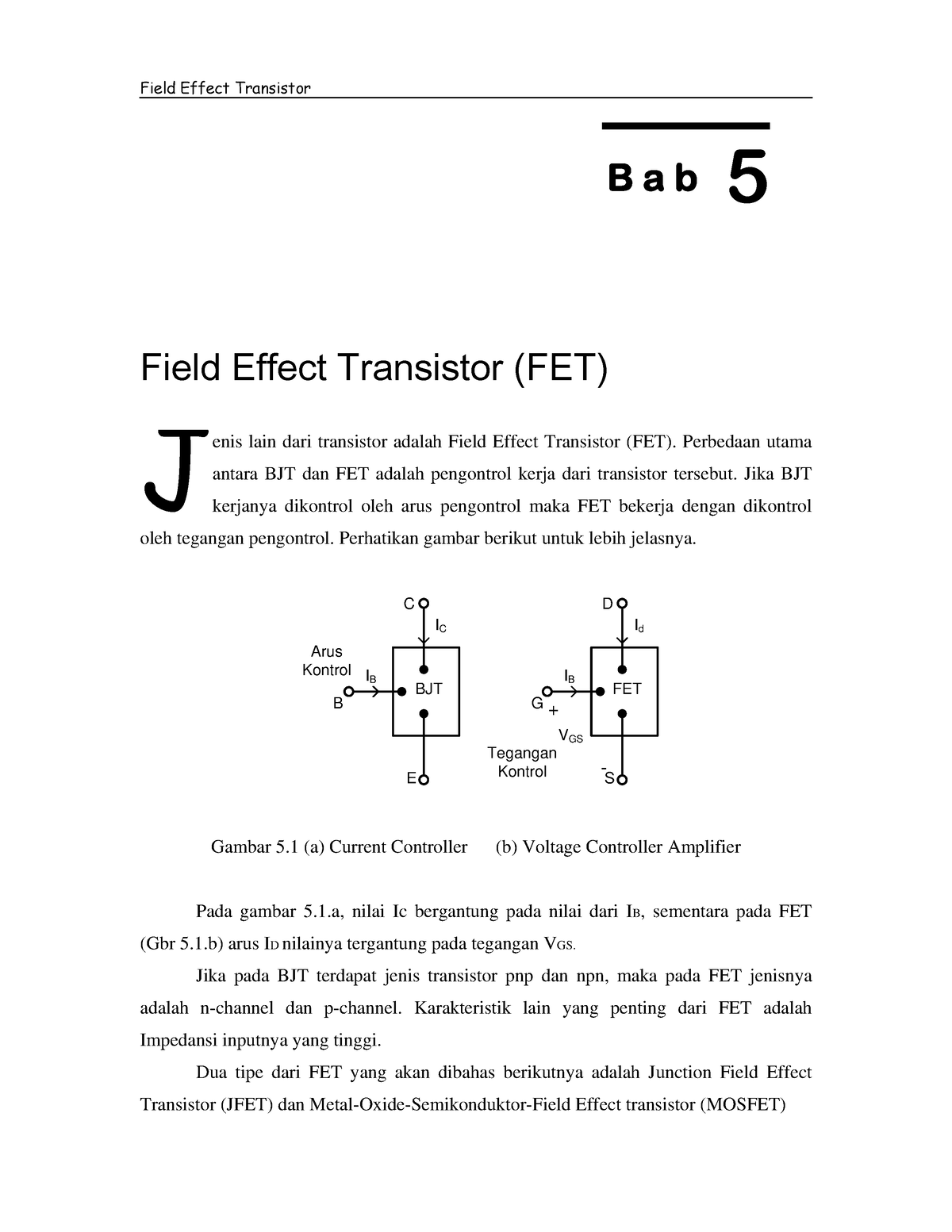 Junction Field Effect Transistor - B A B Field Effect Transistor (FET ...