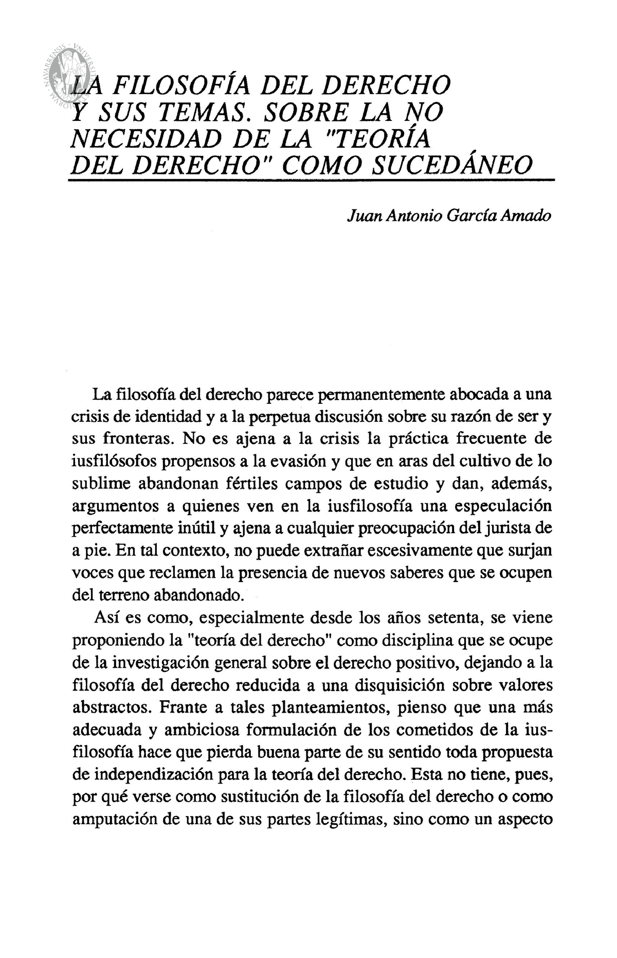 La Filosofía Del Derecho Y Sus Temas- García Amado - LA FILOSOFÍA DEL ...