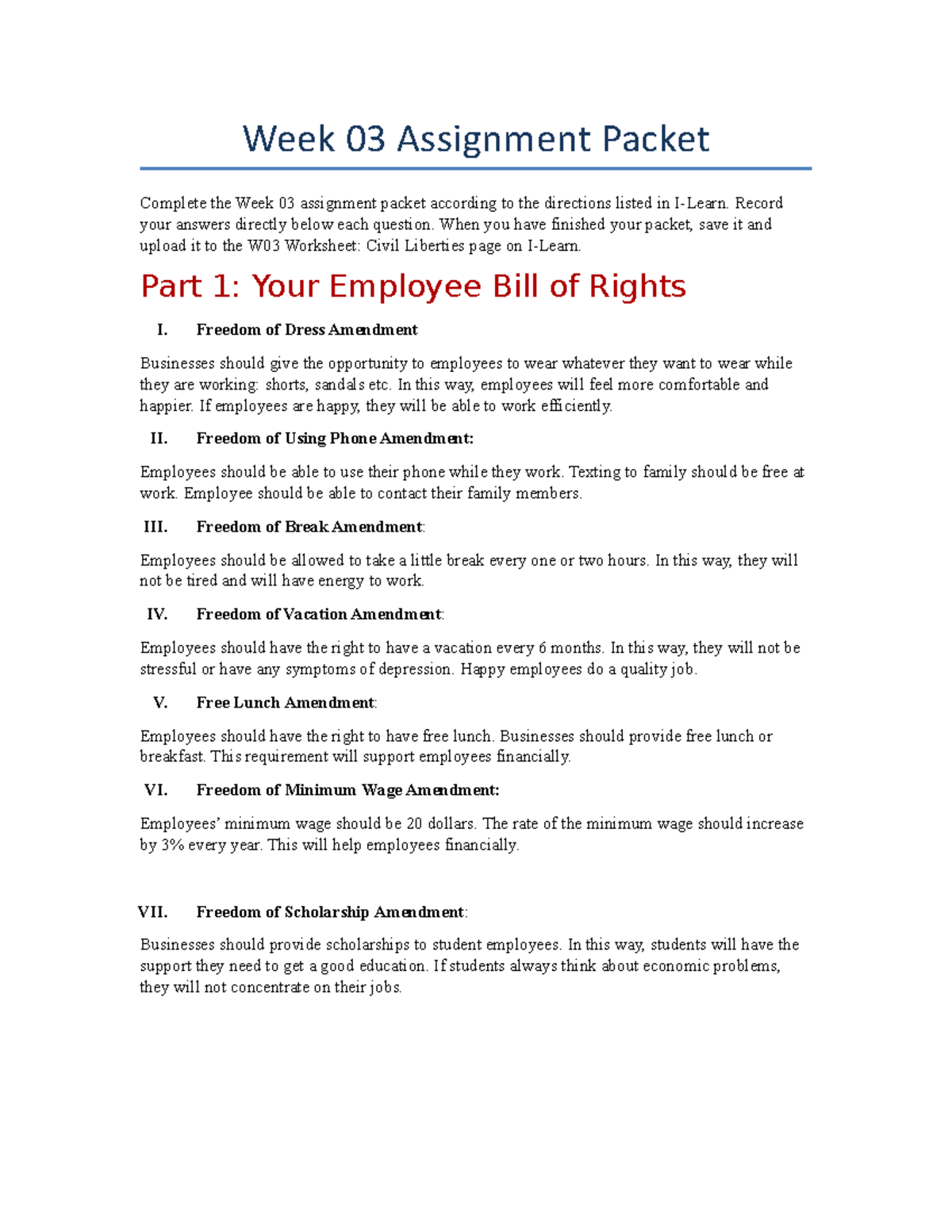 week 3 assignment wcu policies activity