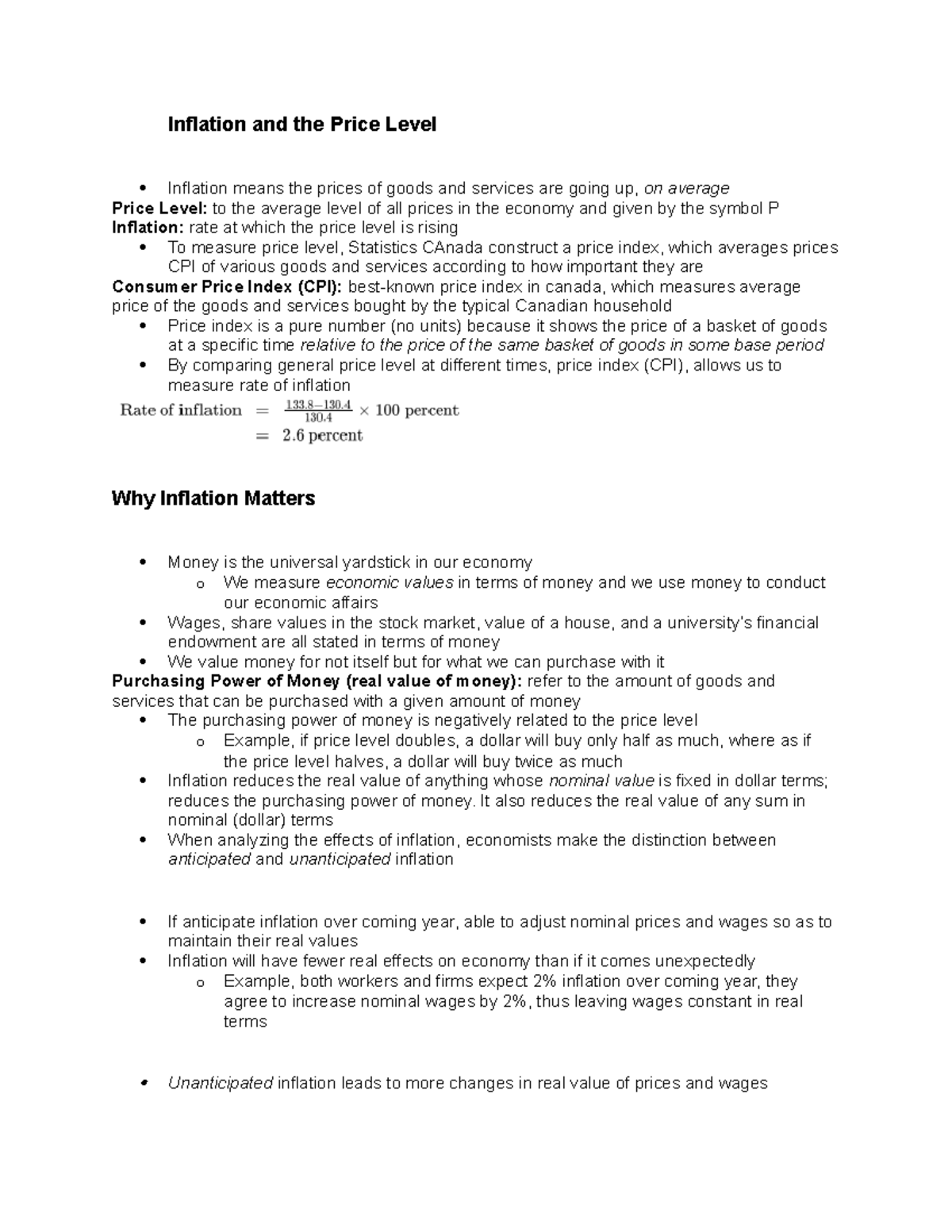 Inflation and the Price Level - It also reduces the real value of any ...