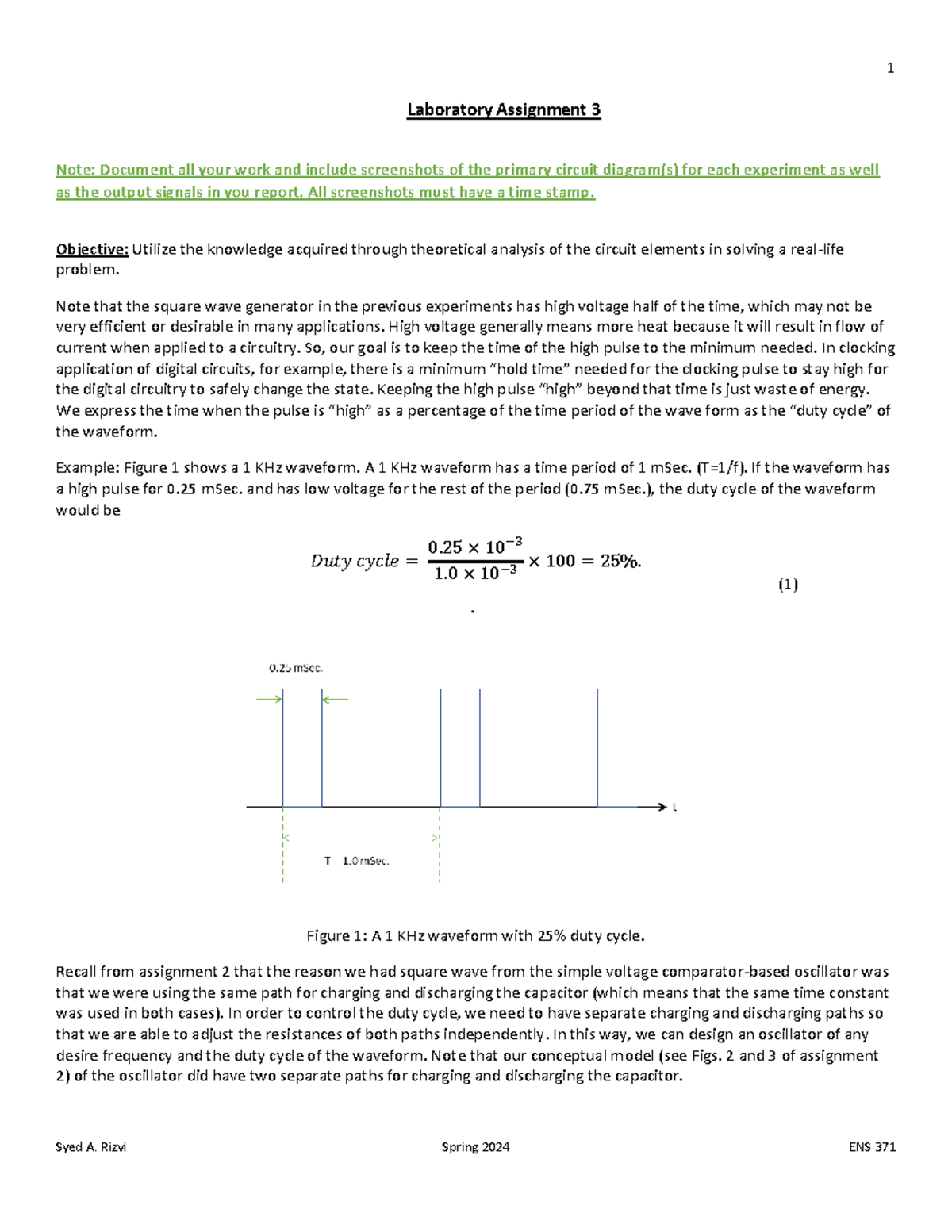 LabAssignment3 Spring 2024 class notes Laboratory Assignment 3
