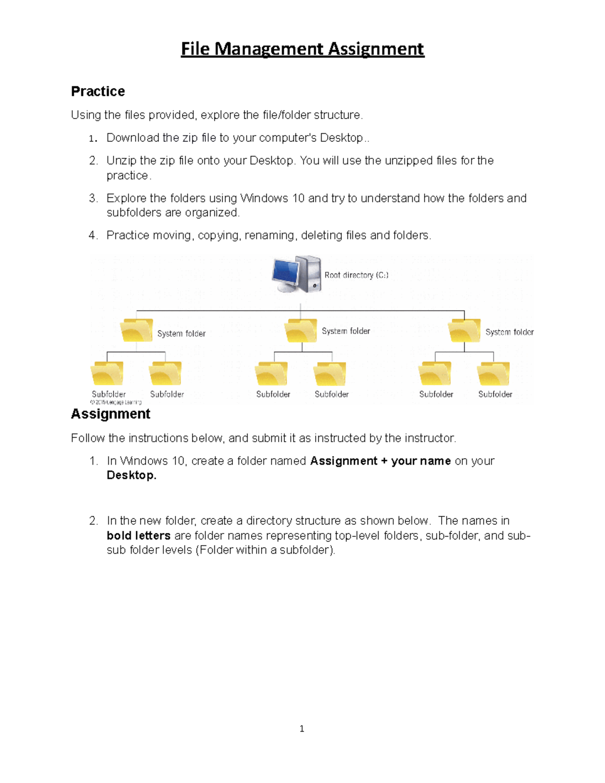 Updated file management practice using the files provided explore