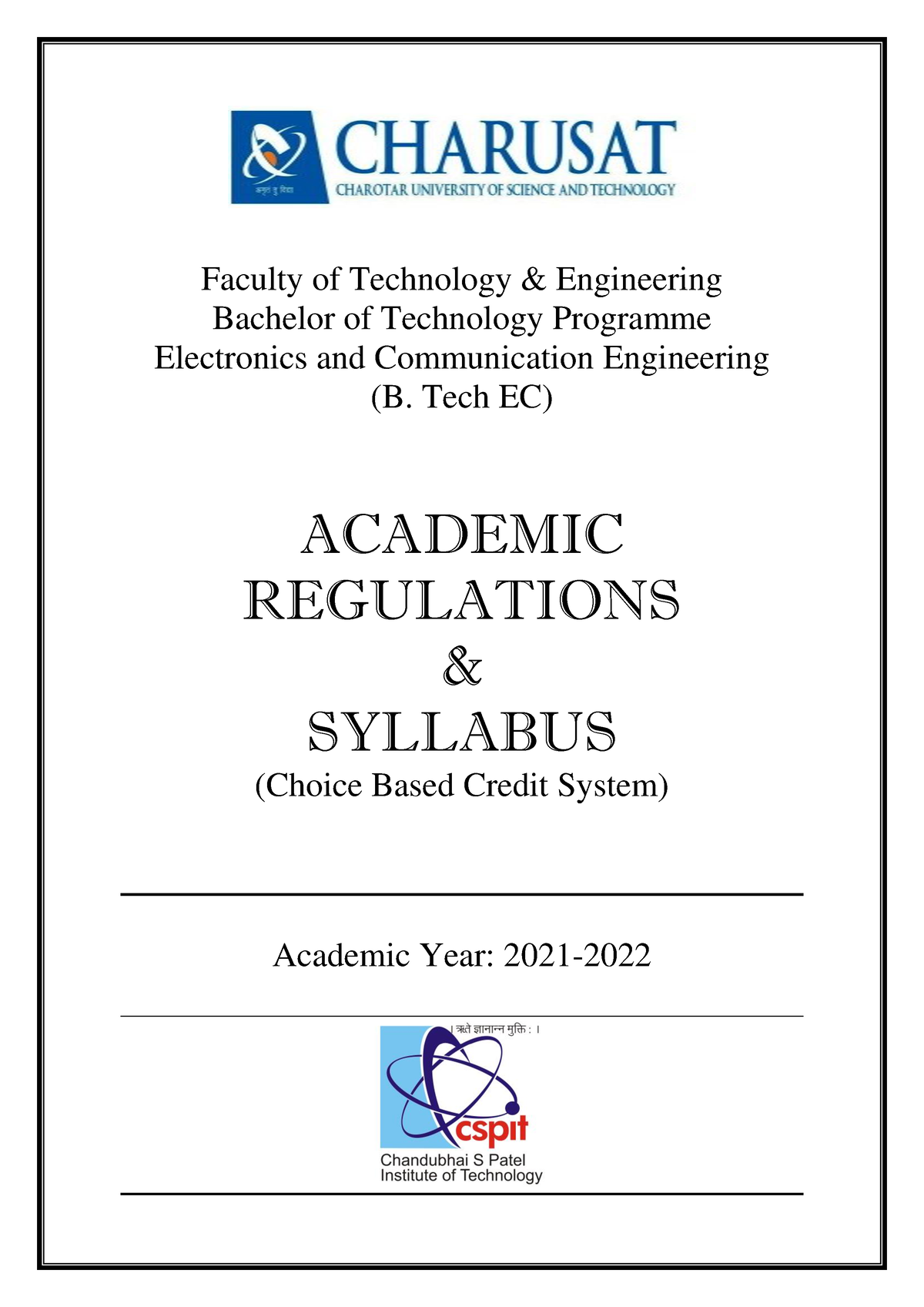 B.Tech EC 2021-22 - Questien Paper - Faculty Of Technology ...