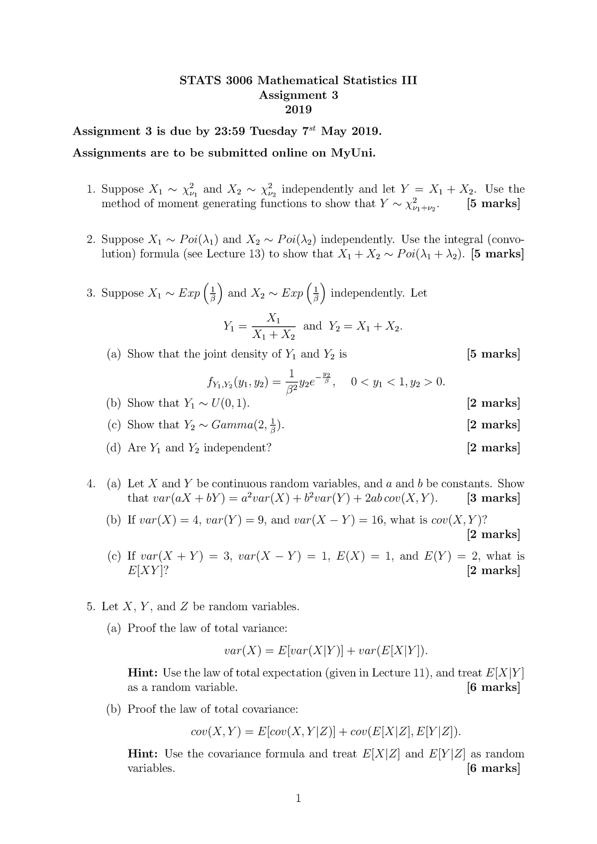 Msa3 Mathematics Statistic Assignment 3 Stats 7059 Studocu