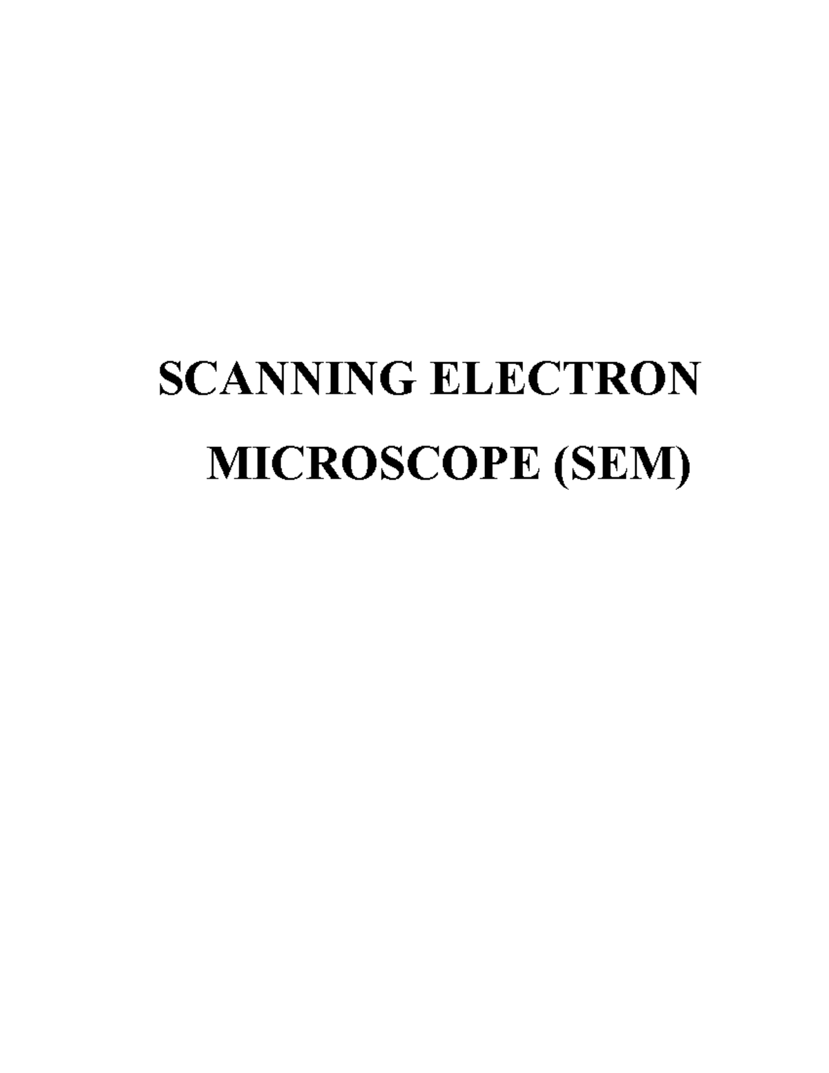 SEM - please this is supplement in reports - SCANNING ELECTRON ...