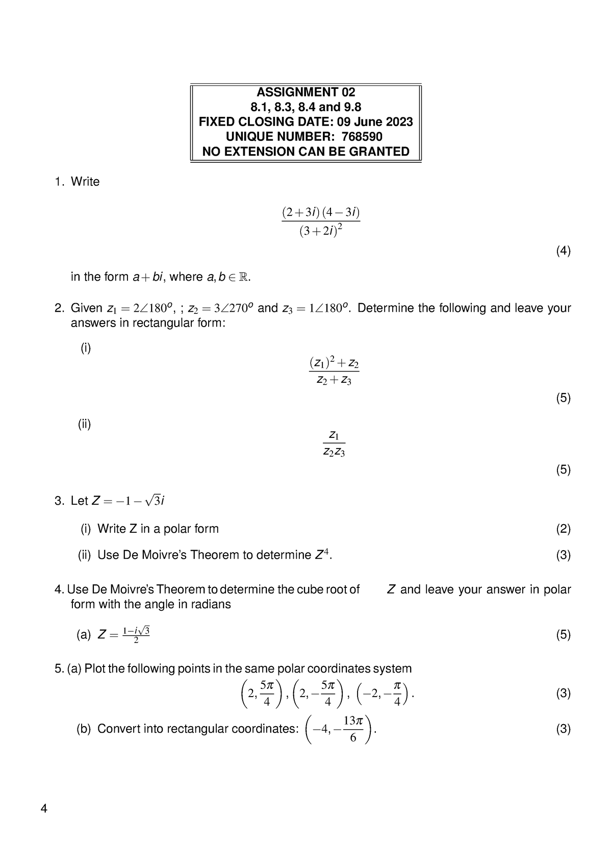 Assignment 2 MAT1511 - 1511 INSTEAD - ASSIGNMENT 02 8, 8, 8 and 9 ...