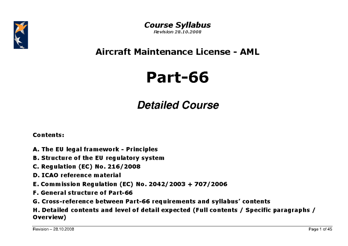 Approvals-and-standardisation-docs-syllabi-Syllabus Part66 Detailed ...