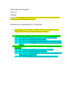 Primer Ejercicio DE Redacción - PRIMER EJERCICIO DE REDACCIÓN GRUPO : 08  CONSIGNA: Explique dos - Studocu