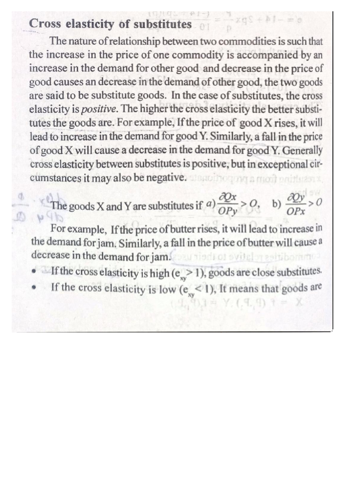 Cross Elasticity of substitutes - BA Economics - Studocu