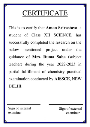 Chemistry Investigatory Project - Siyona Mishra(XIIC) - CHEMISTRY ...