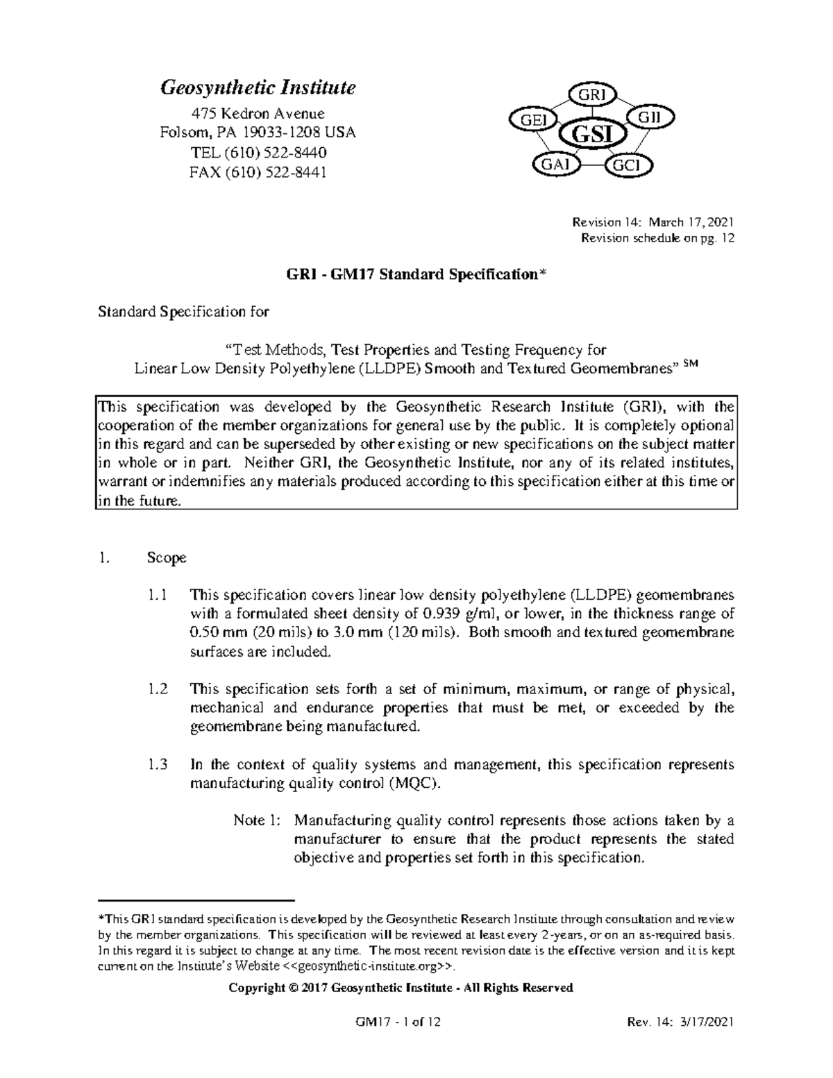 Gm17 2021 - IMPORTANCIA - Revision 14 : March 17, 2021 Revision ...