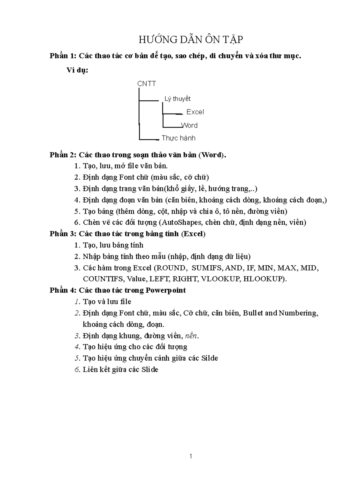 Huong Dan On Tap Cac Khoi - HƯỚNG DẪN ÔN TẬP Phần 1: Các Thao Tác Cơ ...