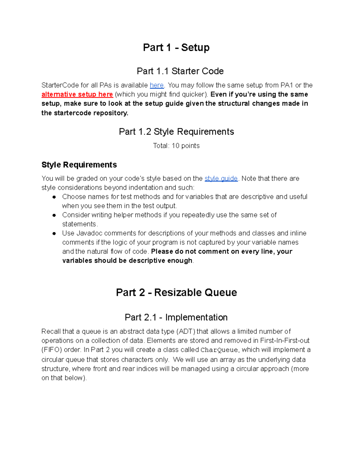DSC30 - PA3(Fall23) - Part 1 - Setup Part 1. 1 Starter Code StarterCode ...