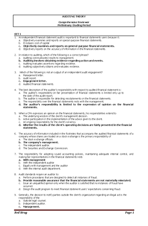 Module 6: Auditing - Consideration of Internal Control - College of ...