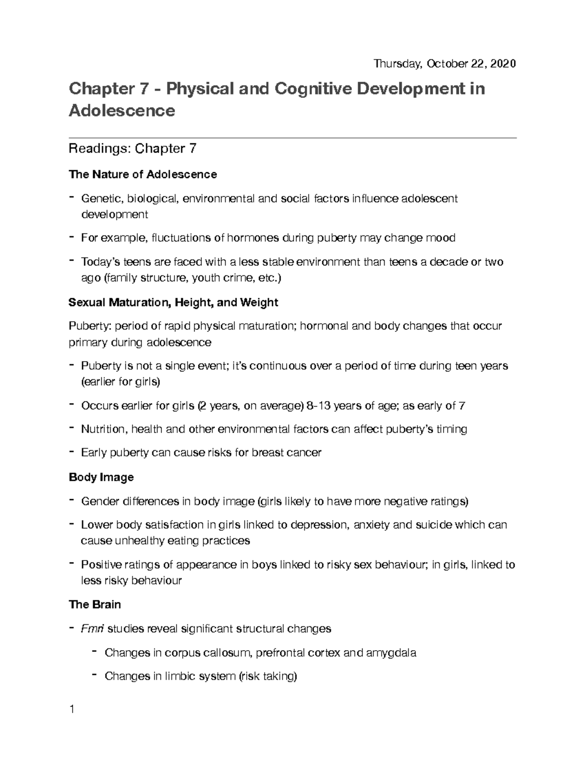 Chapter 7 - Physical and Cognitive Development in Adolescence ...