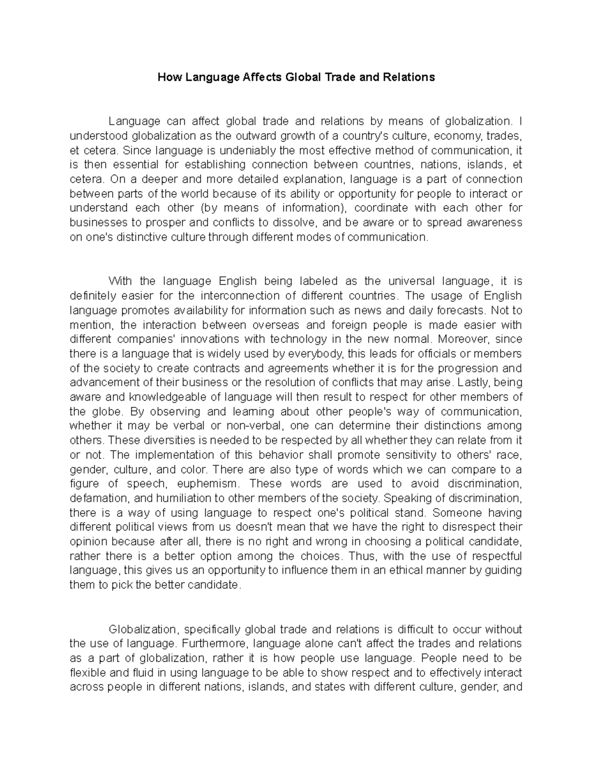 How Language Affects Global Trade and Relations - I understood ...
