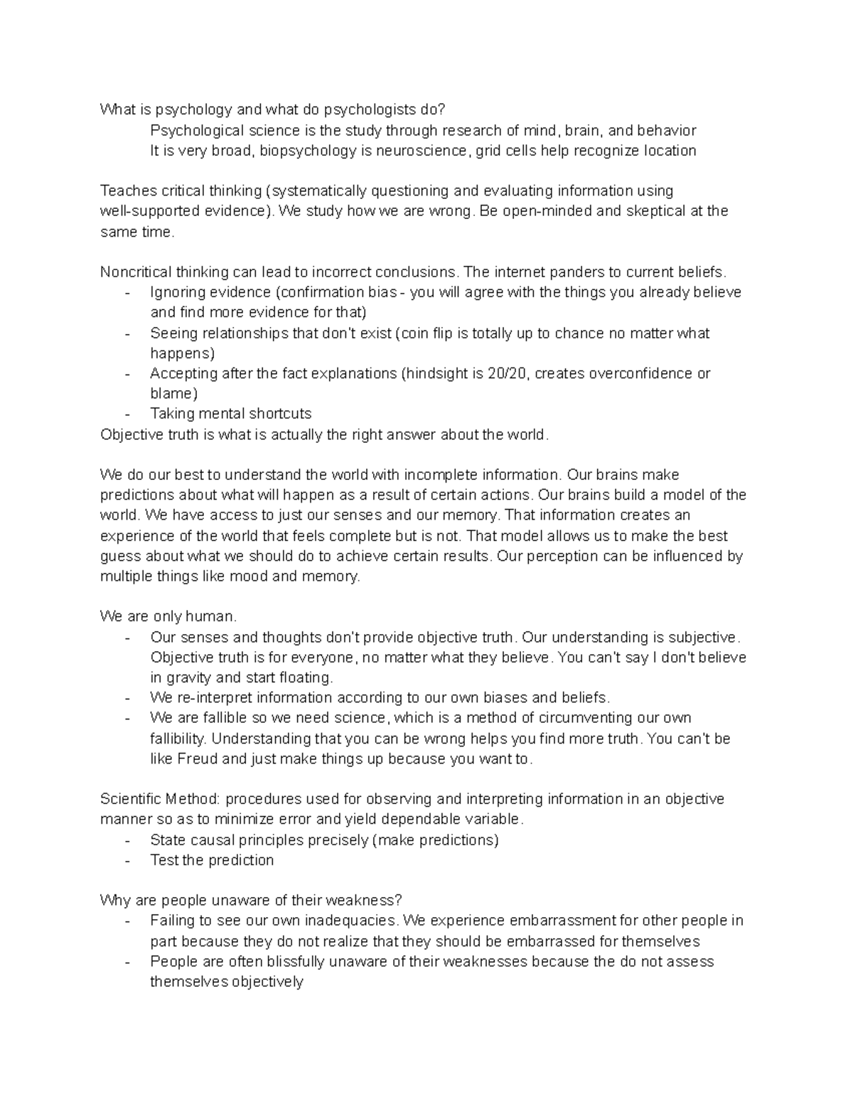 Psych chapter 1 - what is psychology? - What is psychology and what do ...