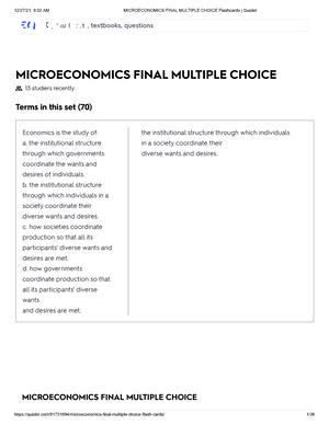 AP Microeconomics Unit 2 MCQ Flashcards Quizlet - Free Trial AP ...